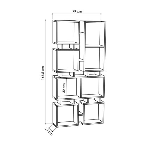 Стеллаж прямой цвета древесины с 8-ю открытыми полками RAIL BOOKCASE NO.1 OAK в Воронеже