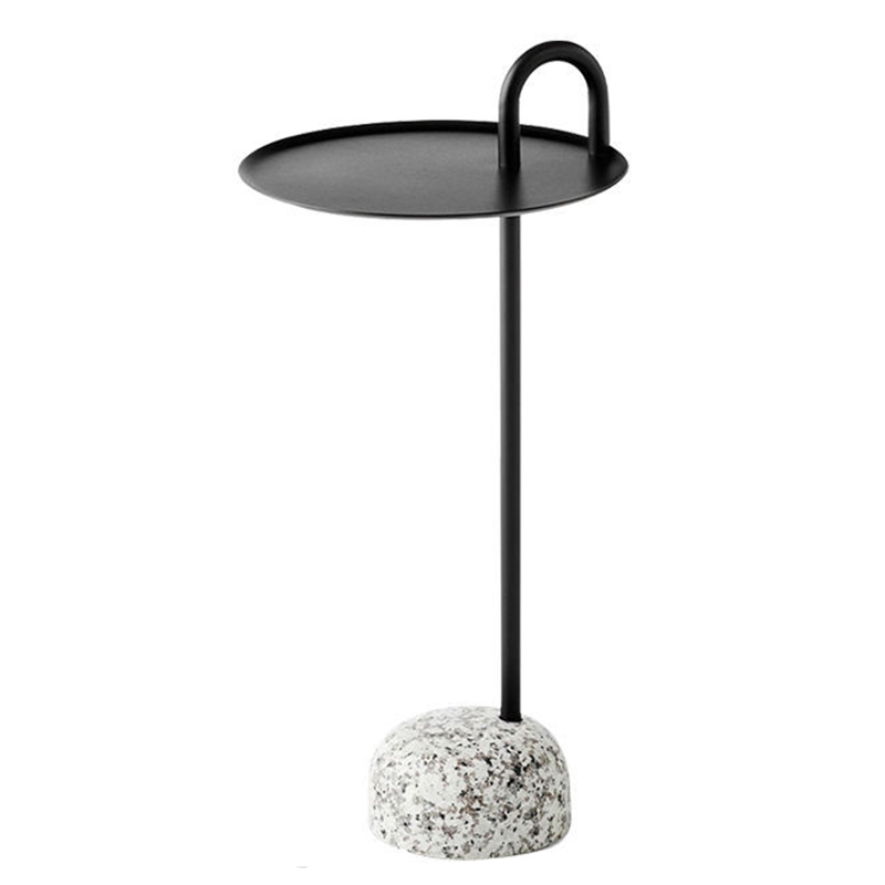 Черный Приставной Стол с основанием Терраццо Franz Side Table Black Черный Черный Приставной Стол с основанием Терраццо Franz Side Table Black Черный в Воронеже | Loft Concept