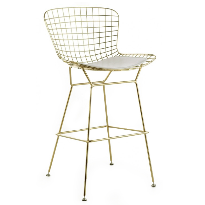 Барный стул Bertoia Barstool Gold Черный Белый Золотой в Воронеже | Loft Concept 