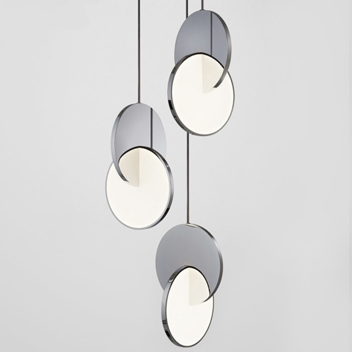 Подвесной светильник Eclipse Pendant Light Хром Белый в Воронеже | Loft Concept 