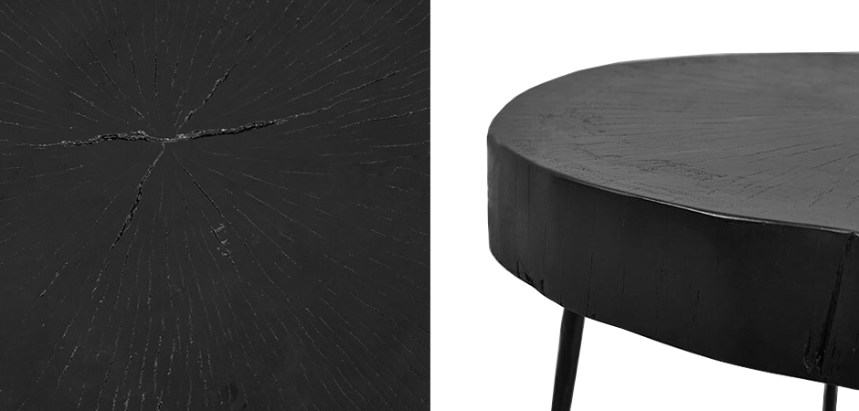 Приставной стол Saw Cut Black Wood Side Table Приставной стол Saw Cut Black Wood Side Table - Loft-Concept в Воронеже