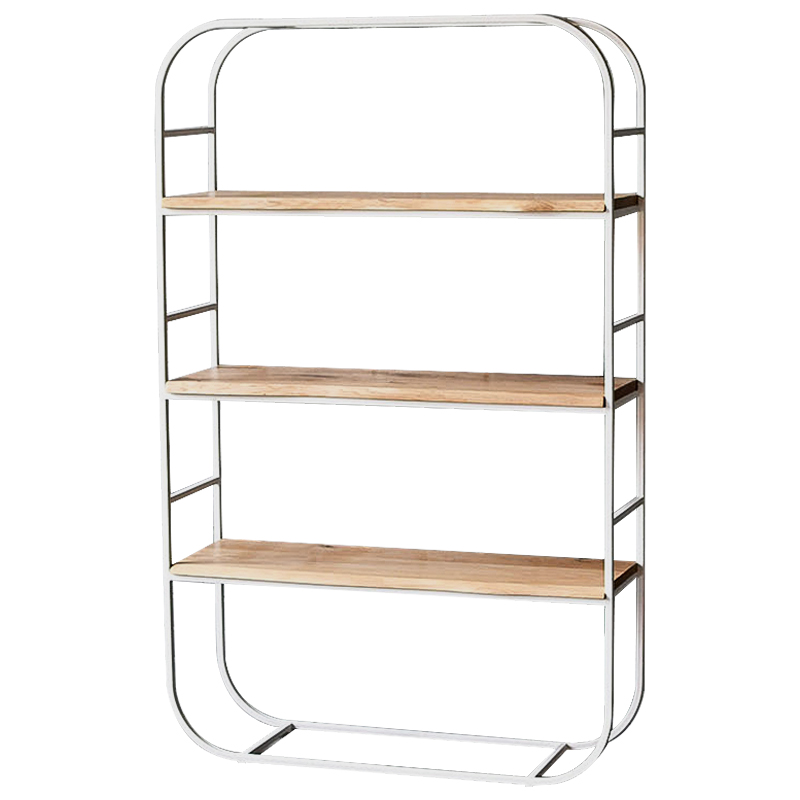 Стеллаж Fulton Industrial Metal Rust Rack Древесина Белый в Воронеже | Loft Concept 