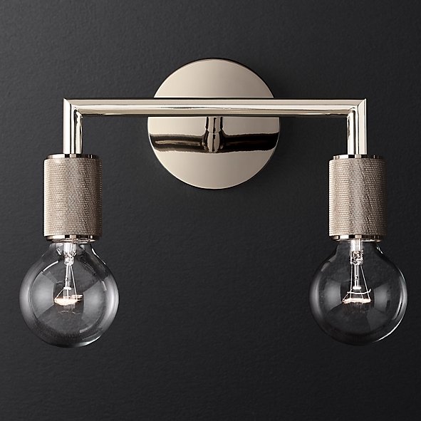 Бра RH Utilitaire Double Sconce Silver Никель в Воронеже | Loft Concept 