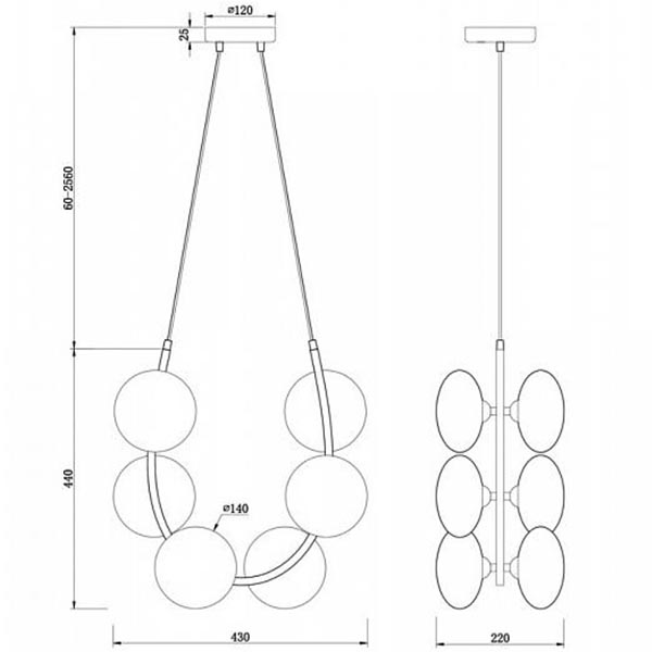 Люстра Marcan 6 Ball Chandelier Black в Воронеже