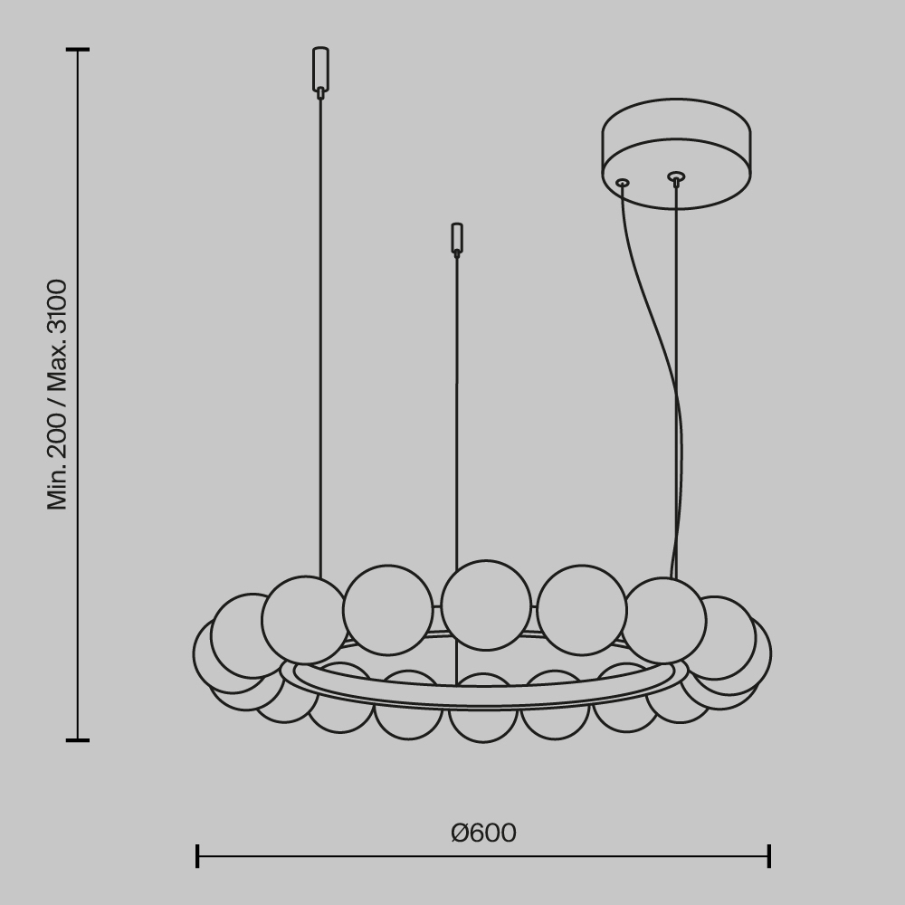 Люстра подвесная Ambre 3000К в Воронеже