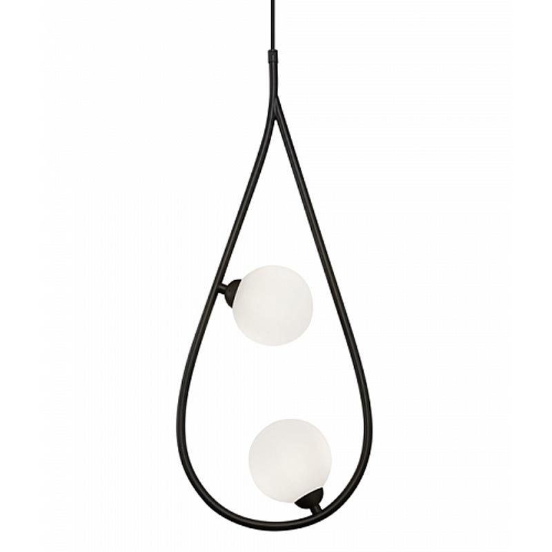 Люстра Marcan 2 Ball Chandelier Black Черный Белый в Воронеже | Loft Concept 