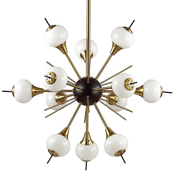 White Glass Globes Sputnik Chandelier Бронза Белый в Воронеже | Loft Concept 