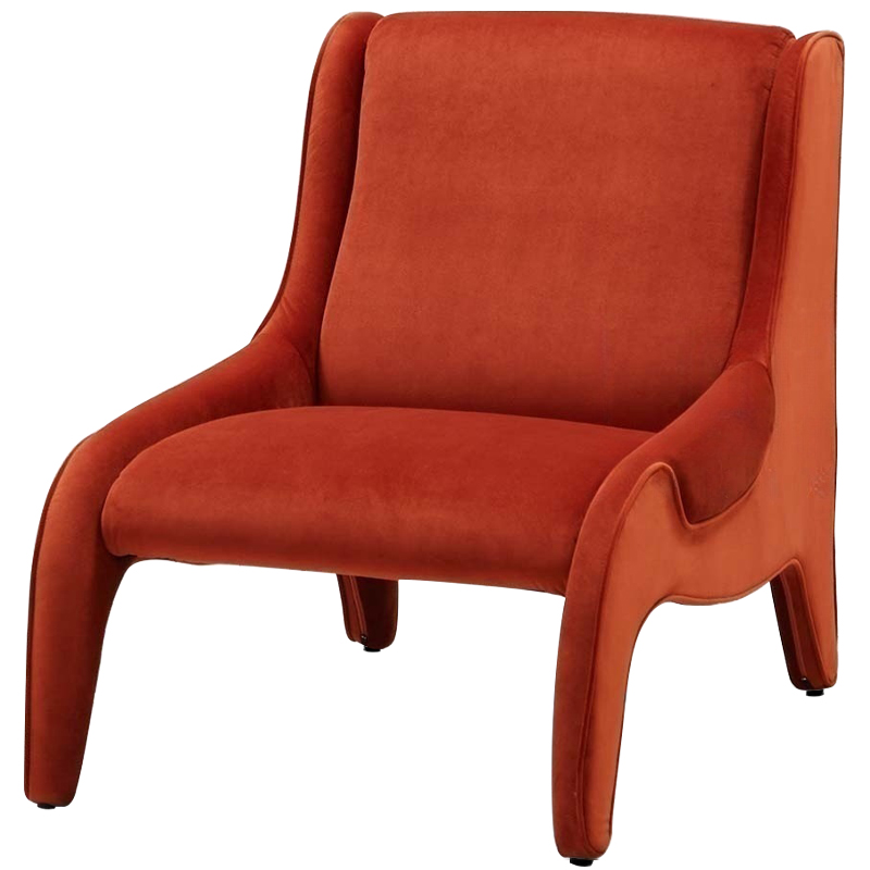 Дизайнерское кресло оранжевое в мягкой велюровой обивке Granger Armchair Orange Оранжевый Дизайнерское кресло оранжевое в мягкой велюровой обивке Granger Armchair Orange Оранжевый в Воронеже | Loft Concept