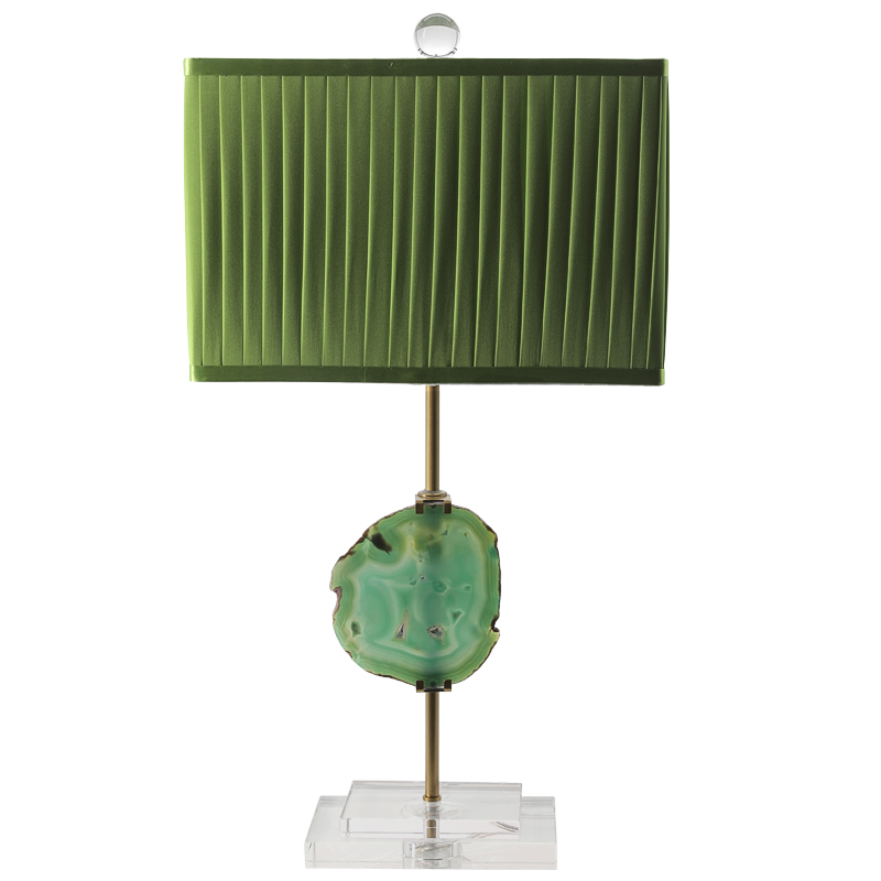 Настольная лампа Green Agate Design Table Lamp Зеленый Латунь Прозрачное Стекло в Воронеже | Loft Concept 