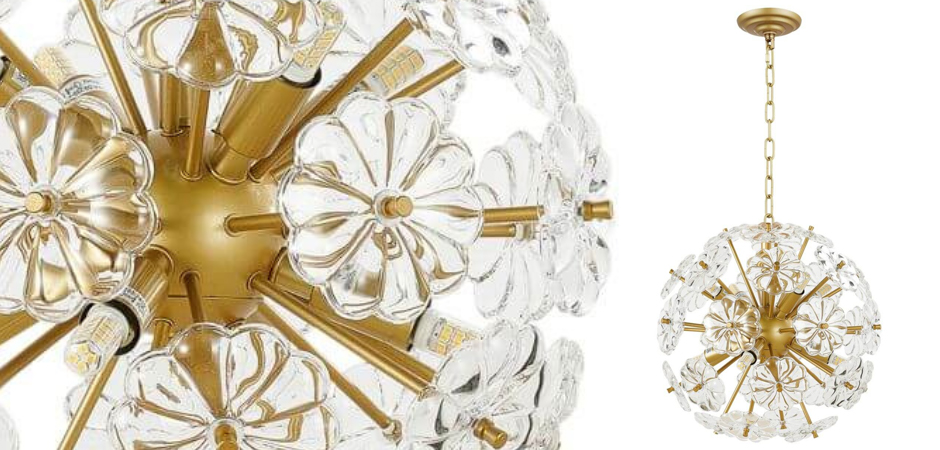 Люстра Glass Flowers Sputnik Chandelier D 32 Люстра Glass Flowers Sputnik Chandelier D 32 - Loft-Concept в Воронеже