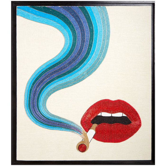 Smolder Beaded Wall Art панно из бисера Морская синь Красный в Воронеже | Loft Concept 