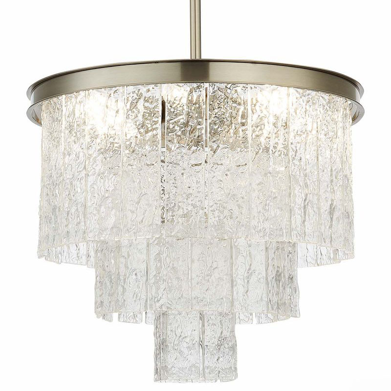 Люстра Renea Textured Glass Chandelier Nickel Никель Прозрачное Стекло в Воронеже | Loft Concept 