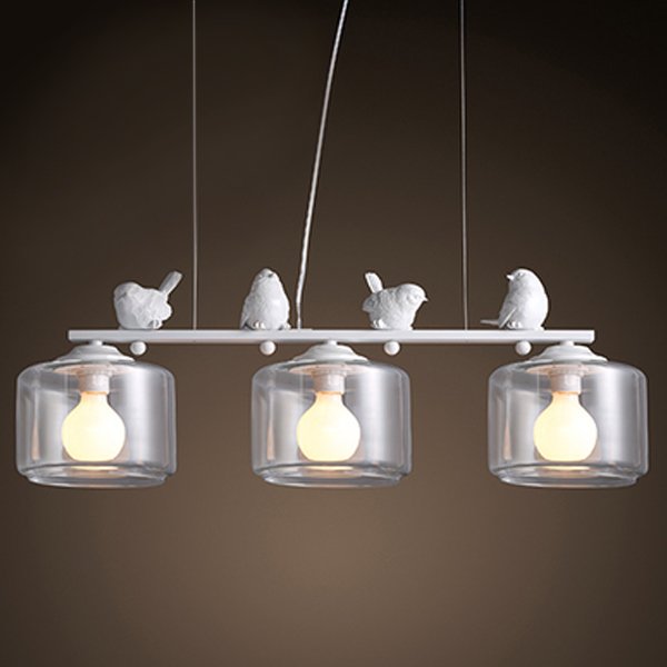 Светильник Provence Bird Pendant Line 3 cylinder Белый в Воронеже | Loft Concept 