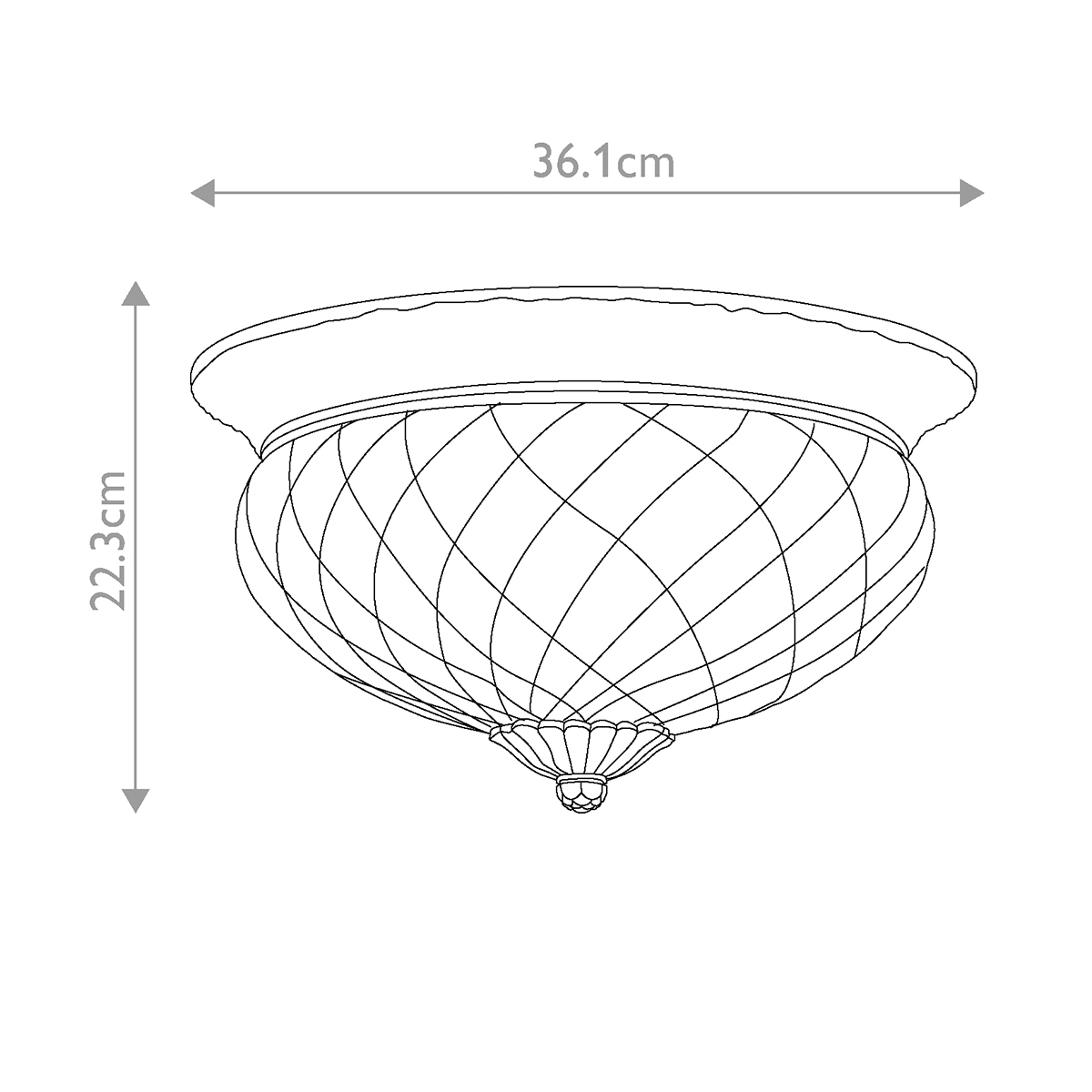 Потолочный светильник цвета латунь с прозрачным рифленым плафоном в форме чаши Hinkley в Воронеже