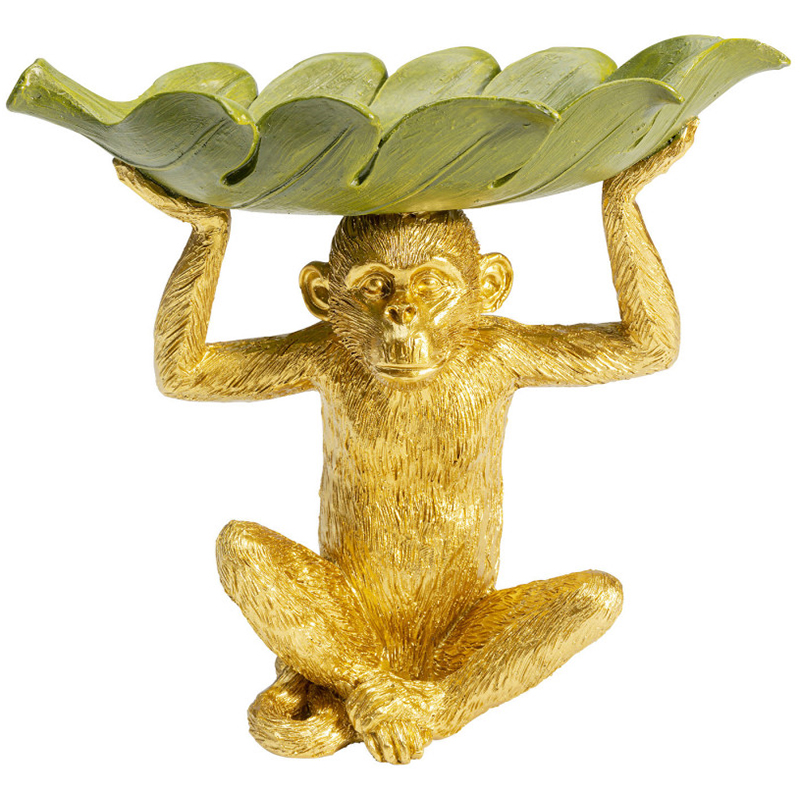 Конфетница Golden Monkey holding a leaf Зеленый Золотой в Воронеже | Loft Concept 