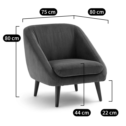 Кресло серое Pauley Grey Armchair в Воронеже