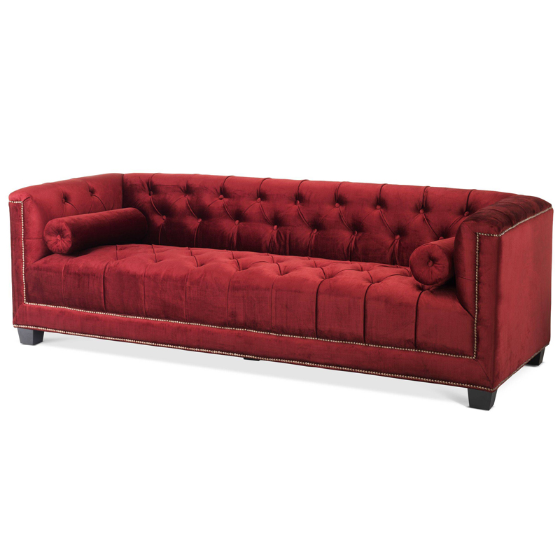 Диван Eichholtz Sofa Paolo red Красный Черный Коричневый в Воронеже | Loft Concept 