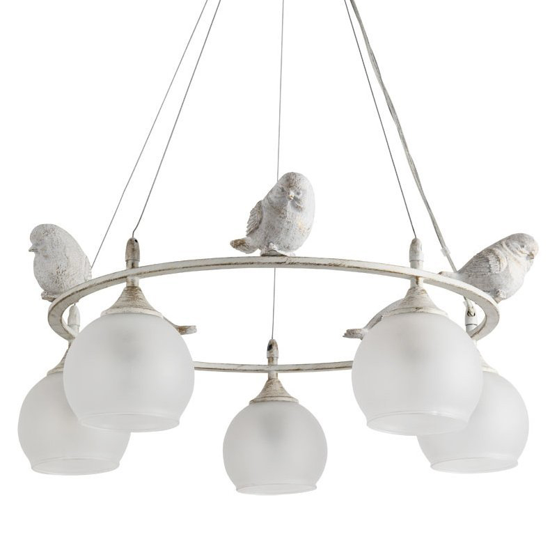 Люстра Provence Bird Chandelier white Белое матовое стекло Золотой Белый в Воронеже | Loft Concept 