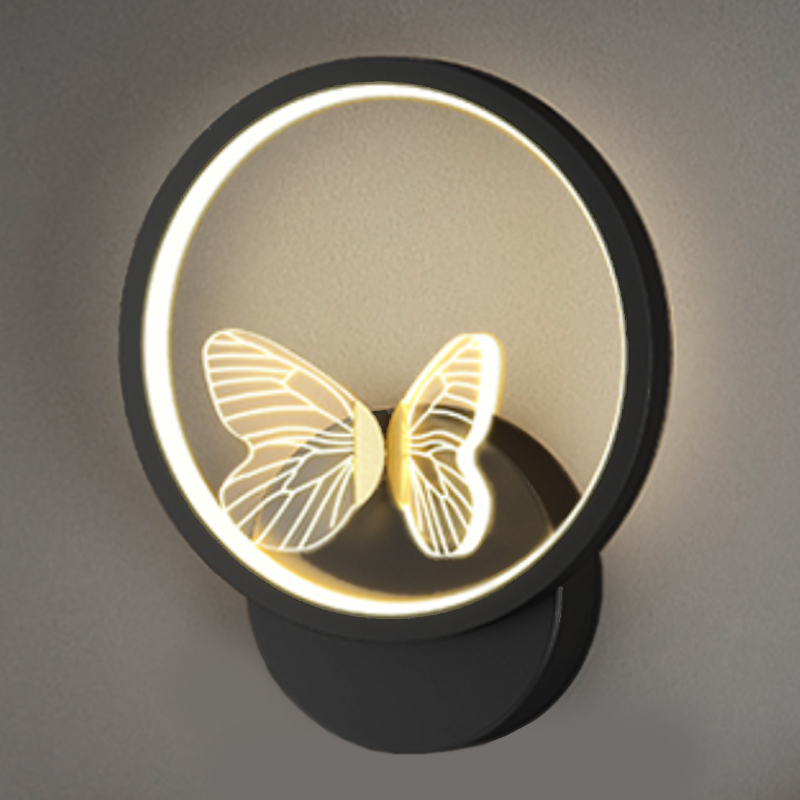 Бра Butterfly Black Circle Wall Lamp Прозрачный Черный в Воронеже | Loft Concept 