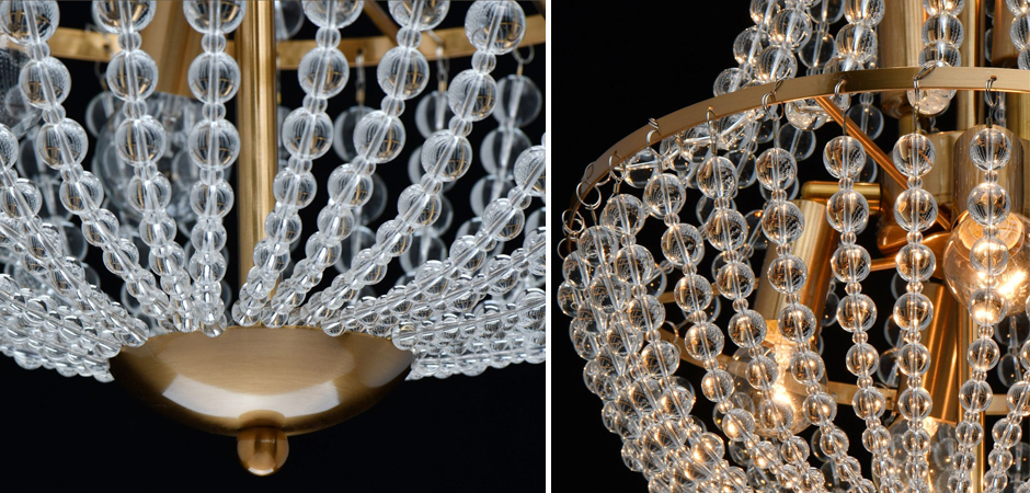 Люстра Virginia Clear Beads Chandelier Gold - фото №1