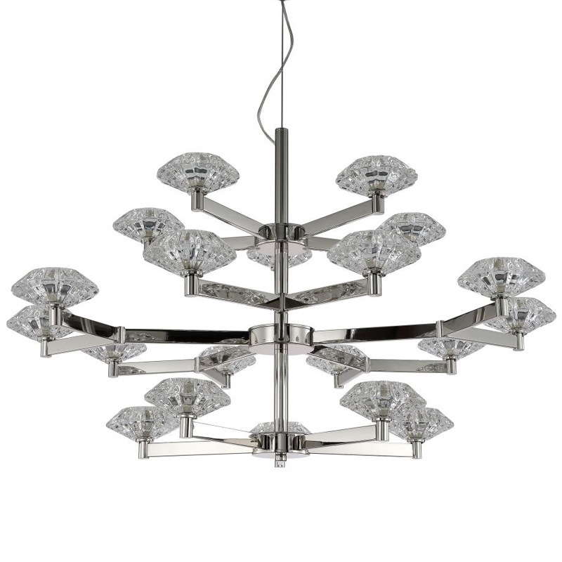 Люстра Yerker Chandelier Nickel 20 Никель Прозрачный в Воронеже | Loft Concept 