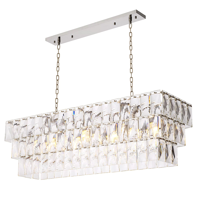Люстра Eichholtz Chandelier Amazone Rectangular Silver Серебряный Прозрачное Стекло Люстра Eichholtz Chandelier Amazone Rectangular Silver Серебряный Прозрачное Стекло в Воронеже | Loft Concept