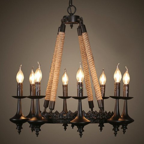 Люстра 8-Light Rustic Chandelier Черный в Воронеже | Loft Concept 