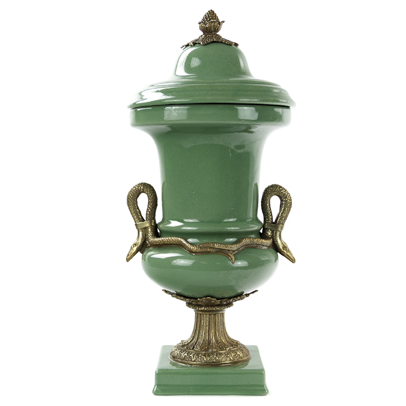 Ваза Selenia Green Vase Bronze Serpents Зеленый смок Бронза Ваза Selenia Green Vase Bronze Serpents Зеленый смок Бронза в Воронеже | Loft Concept