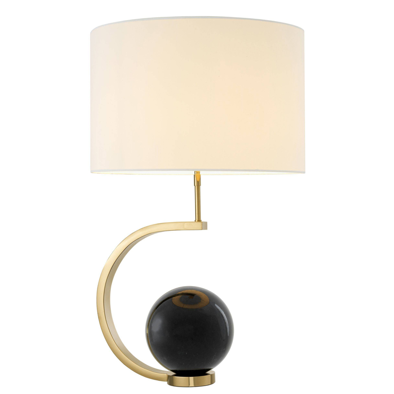 Настольная лампа Eichholtz Table Lamp Luigi Black marble Белый Глянцевое золото Черный Мрамор Nero в Воронеже | Loft Concept 