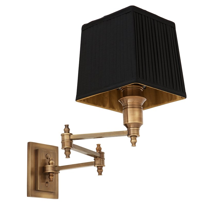 Бра Wall Lamp Lexington Swing Brass+Black Латунь Античная полированная Черный в Воронеже | Loft Concept 