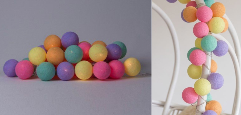 Гирлянда хлопковые фонарики Сotton Ball Ice Cream - Loft-Concept в Воронеже