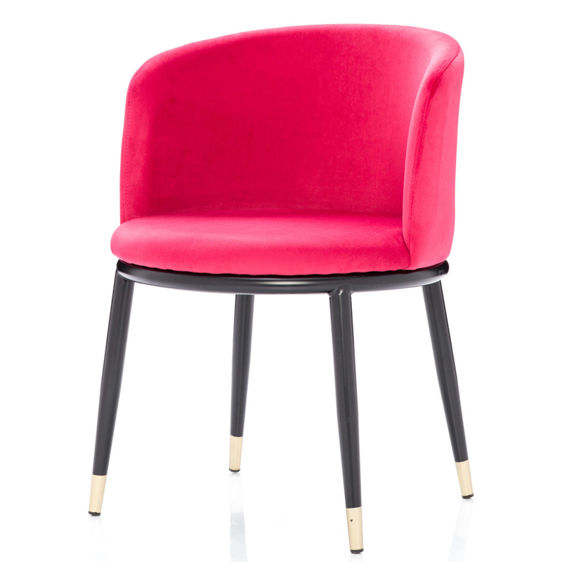 Стул Dining Chair Foucault Crimson Малиновый (Crimson) Черный Золотой в Воронеже | Loft Concept 