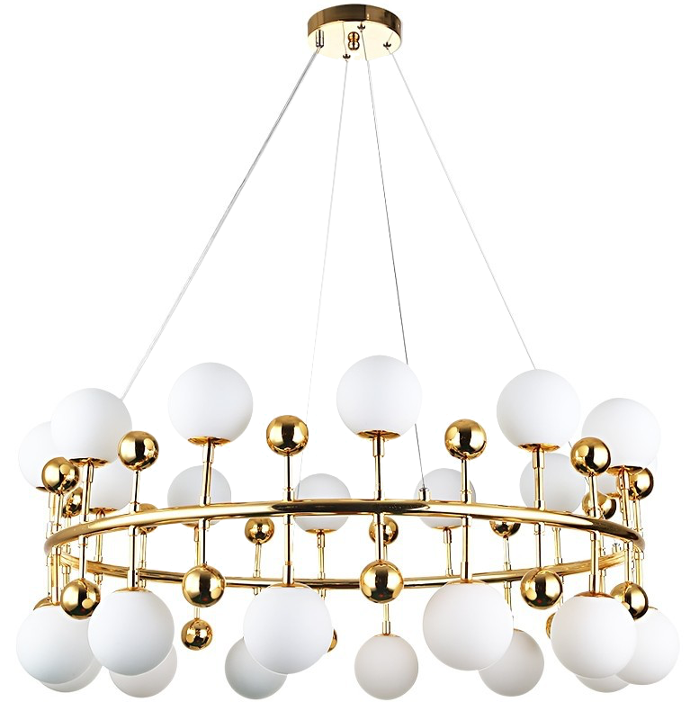 Люстра Milk Bubble Ring Chandelier Глянцевое золото Белый в Воронеже | Loft Concept 