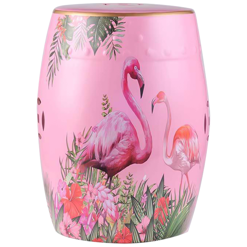 Керамический табурет Flamingo Tropical Animal Ceramic Stool Pink Розовый Зеленый в Воронеже | Loft Concept 