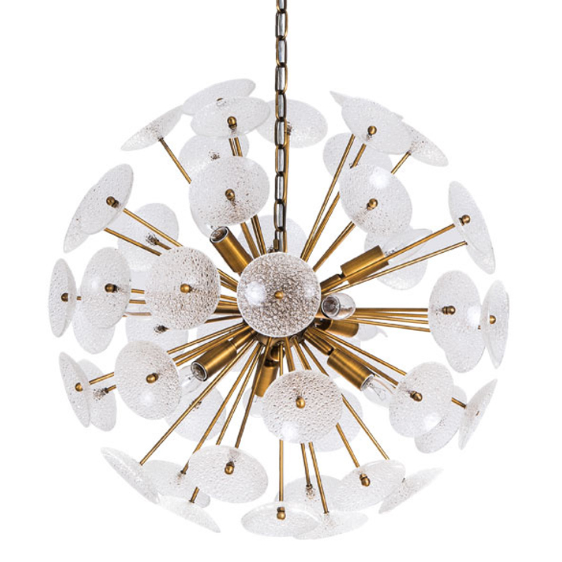 Люстра Sputnik Textured Glass White Chandelier Золотой Белый в Воронеже | Loft Concept 