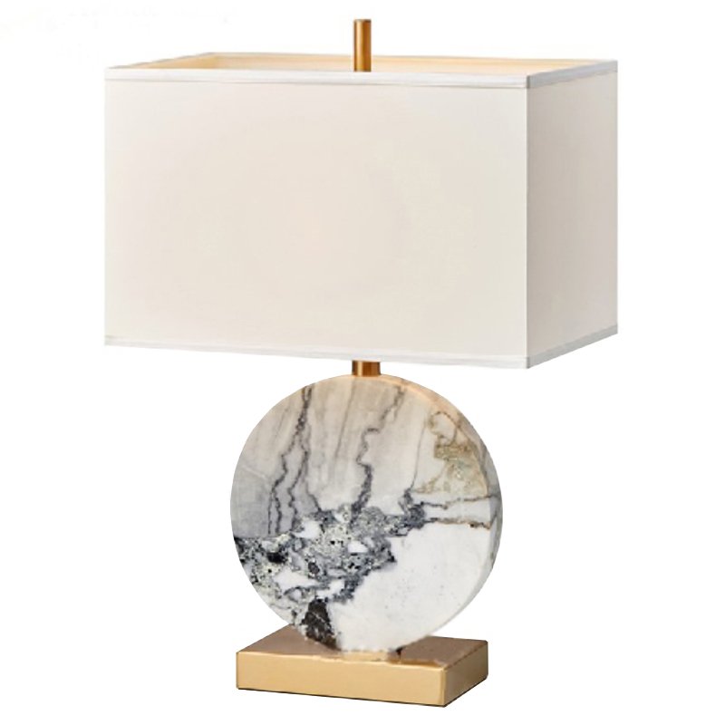 Настольная лампа Lua Grande Table Lamp gray marble Белый Серый Латунь в Воронеже | Loft Concept 