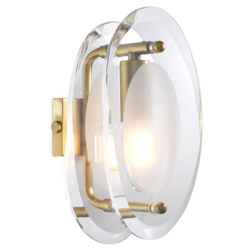 Бра Eichholtz Wall Lamp Sublime Латунь Античная полированная Прозрачный в Воронеже | Loft Concept 