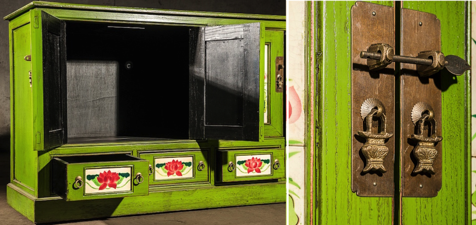 Китайский комод Rustic Cupboard Зеленый Китайский комод Rustic Cupboard Зеленый - Loft-Concept в Воронеже