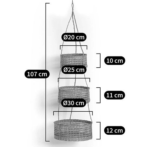 Подвесные плетеные корзины для цветов Musa Wicker Baskets в Воронеже