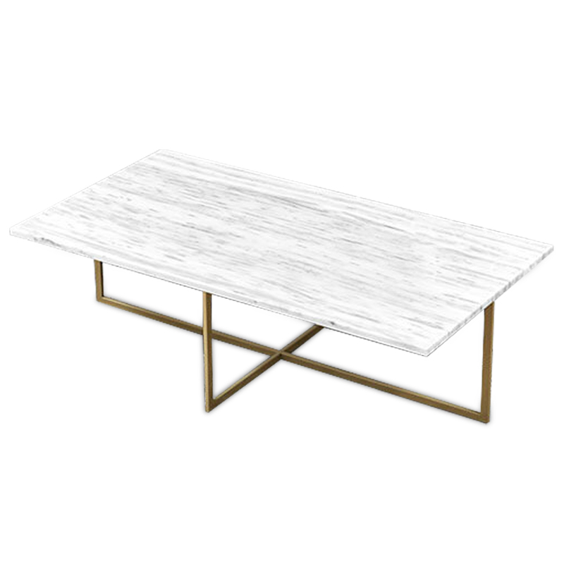 Кофейный стол Monson Coffee Table Белый Золотой в Воронеже | Loft Concept 