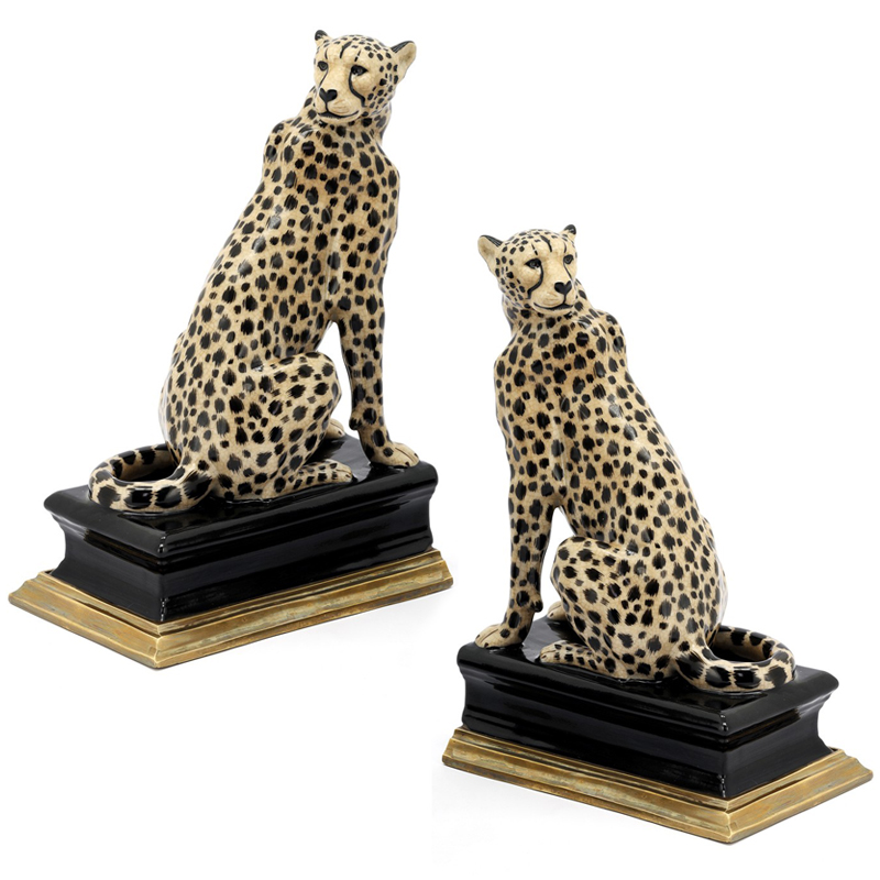 Держатель для книг BOOKEND CHEETAH Черный Золотой Бежевый в Воронеже | Loft Concept 