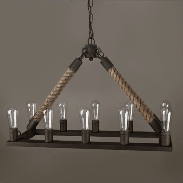 Люстра Square Mini 10 Loft Rope Light Коричневый в Воронеже | Loft Concept 