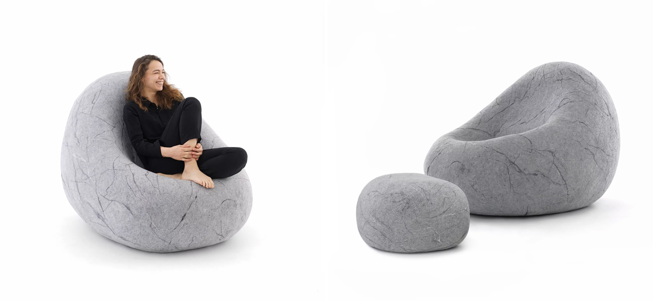 Кресло - Камень из Валяной шерсти KATSU STONE CAPSULE - фото №2