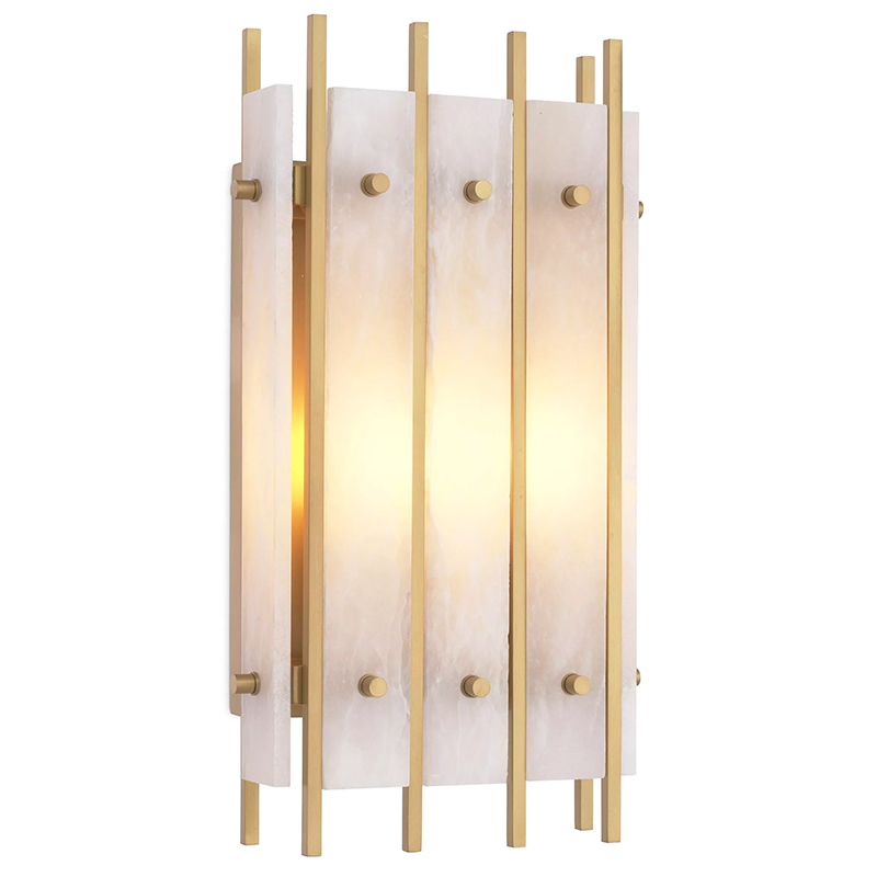 Бра Eichholtz Wall Lamp Sparks S Alabaster Латунь Бежевый Белый Мрамор Bianco Бра Eichholtz Wall Lamp Sparks S Alabaster Латунь Бежевый Белый Мрамор Bianco в Воронеже | Loft Concept