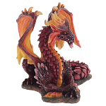Декоративная статуэтка Дракон Красный Red Dragon with Orange Wings Statuette варинант исполнения - 4 | Loft Concept в Воронеже