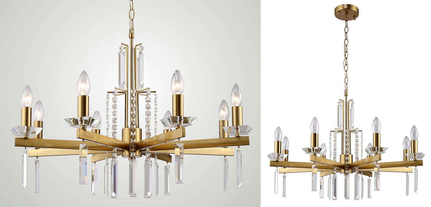 Люстра Vivien Crystal Brass Chandelier 8 Люстра Vivien Crystal Brass Chandelier 8 - Loft-Concept в Воронеже