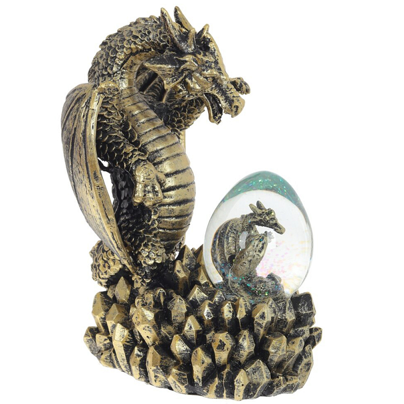 Декоративная статуэтка Дракон и стеклянное яйцо Dragon and Glass Egg Gold Black Золотой Черный Прозрачное Стекло Декоративная статуэтка Дракон и стеклянное яйцо Dragon and Glass Egg Gold Black Золотой Черный Прозрачное Стекло в Воронеже | Loft Concept