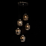 Люстра с 5-ю плафонами серого цвета Smoked Prism варинант исполнения - 3 | Loft Concept в Воронеже