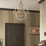 Люстра многоярусная с 12-ю лампами и стеклянными подвесками в классическом стиле Feiss варинант исполнения - 3 | Loft Concept в Воронеже