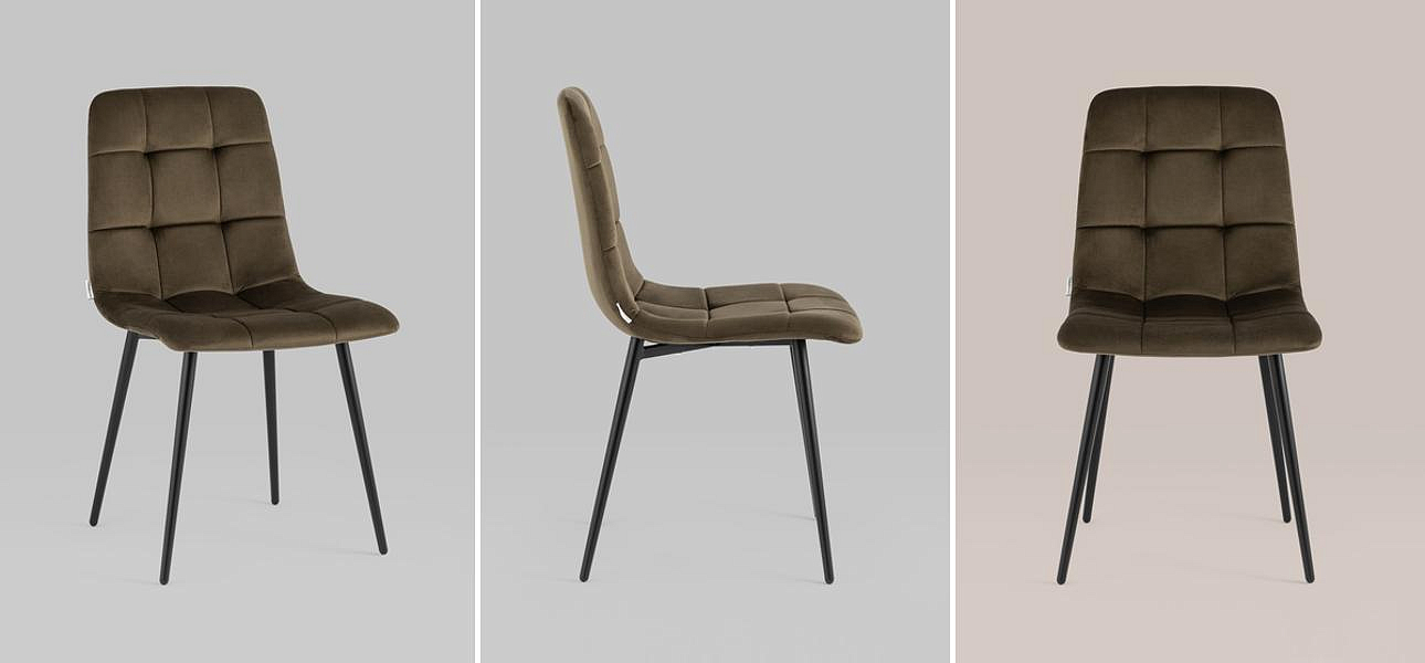 Стул NANCY Chair Коричневый Велюр Стул NANCY Chair Коричневый Велюр - Loft-Concept в Воронеже